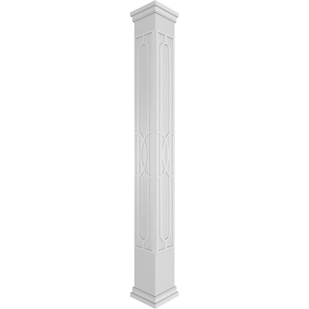 Ekena Millwork Craftsman Classic Square Non-Tapered Calico Fretwork Column w/ Prairie Capital & Prairie Base CC1210ENCLOPRPR